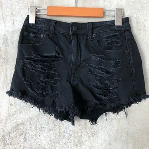 American Eagle Black Distressed Shorts